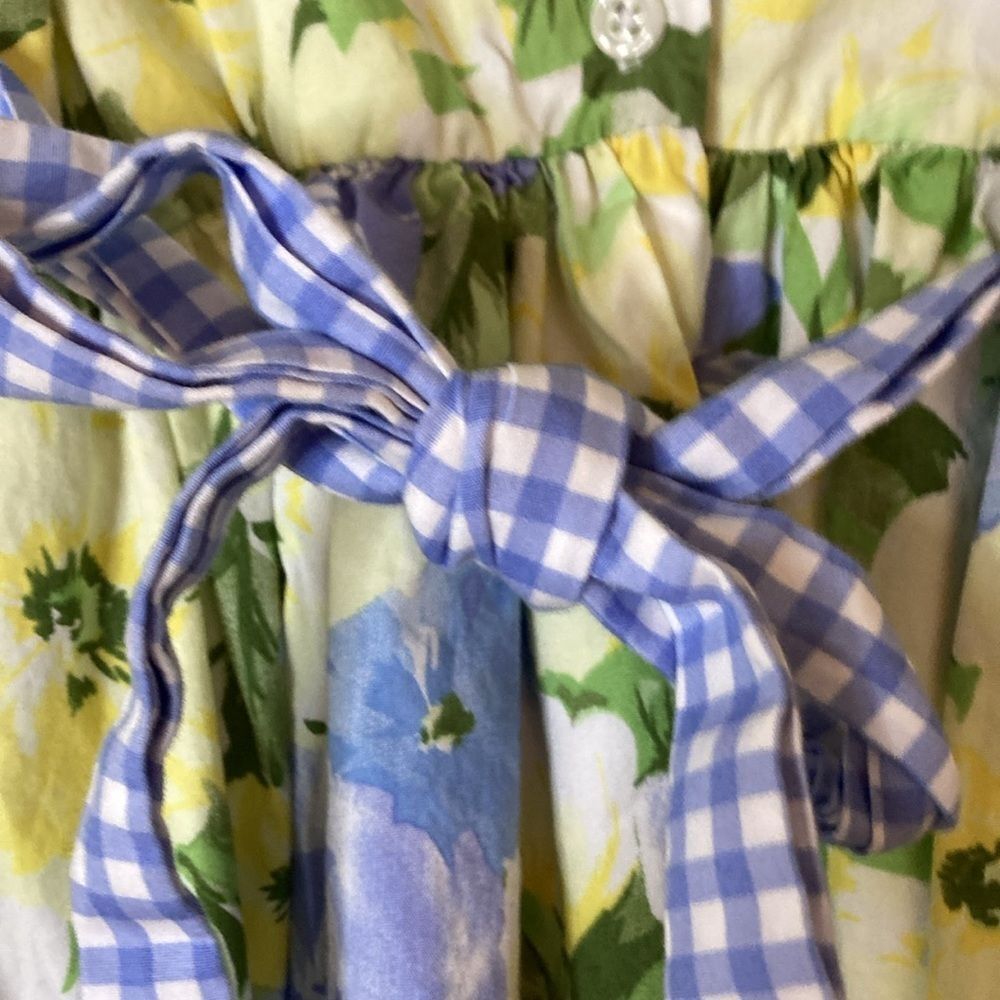 Laura Ashley Floral Cottagcore Baby Dress Size 24M Blue Yellow White Floral - Picture 8 of 9
